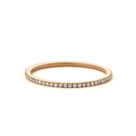 Stackable set of 3pcs TRI-COLOR ETERNITY BANDS - Picture 6 of 8